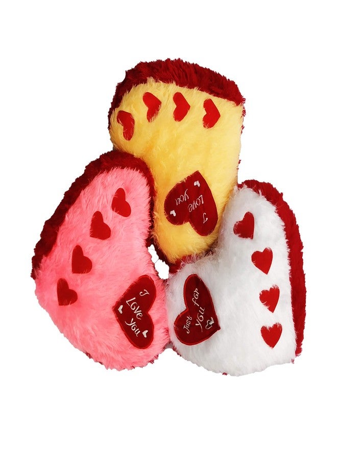 PICKKART Heart Pillow Gift Set of 3 Pillows for Girlfriend/ Boyfriend/ Husband/ Wife/ Couple/ Love one - Heart Cushion Stuffed Plush Pillow Toy - Valentine Gift, Size 37 CM Each (Little Hearts Pillow) - Image 1